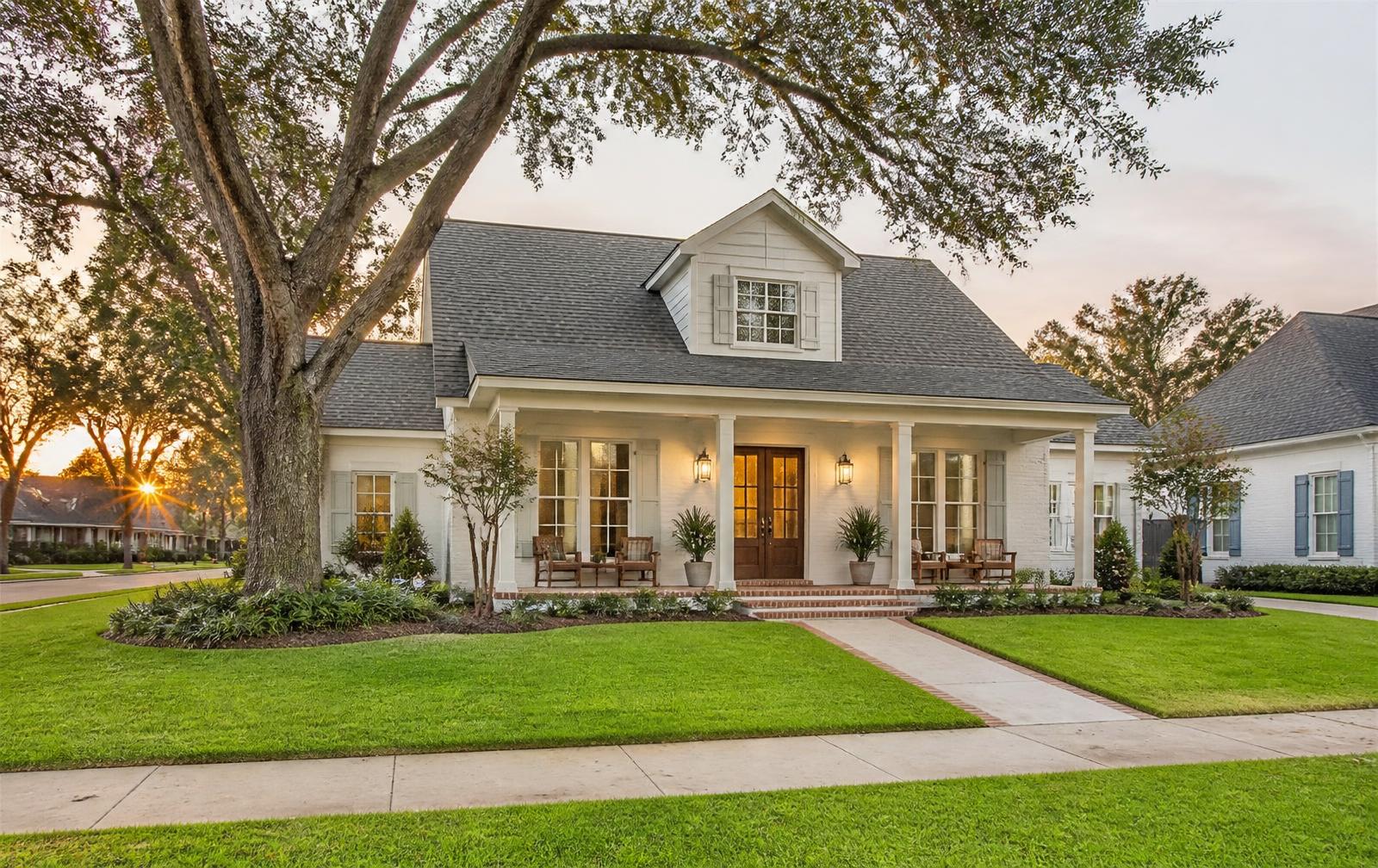 A clean, well-maintained Southeast Louisiana home at golden hour